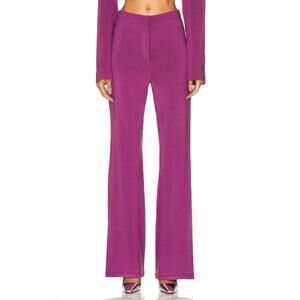 Remain Jessie Satin Wide Leg Pants Size 4 Silky Split Leg Purple Trousers